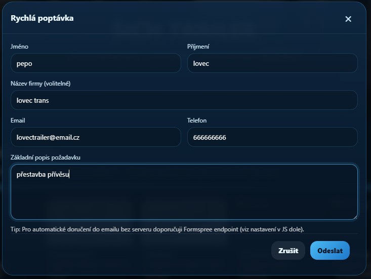Poptávka zákazníka